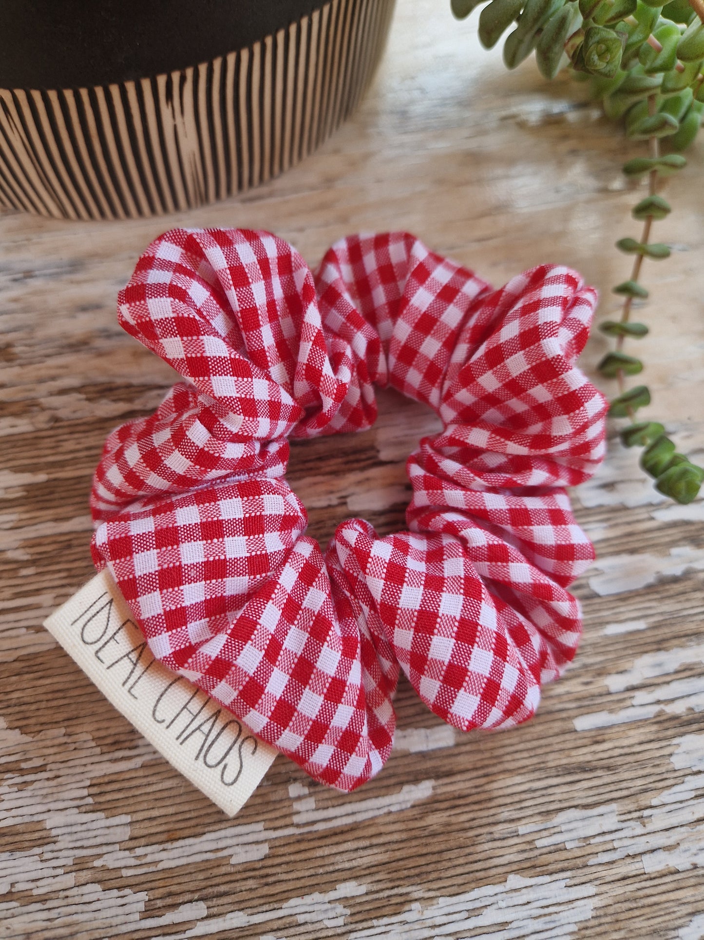 Red Gingham Scrunchie