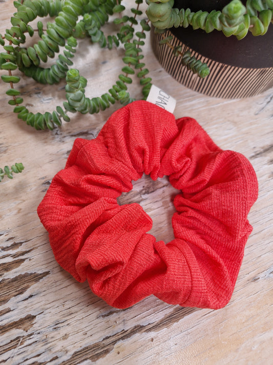 Very Large Coral Red Scrunchie