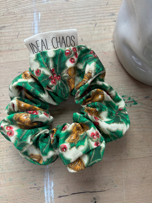 Holly Bells and Berries Scrunchie