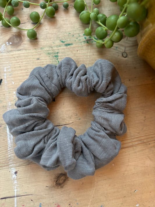 Narrow Grey Scrunchie