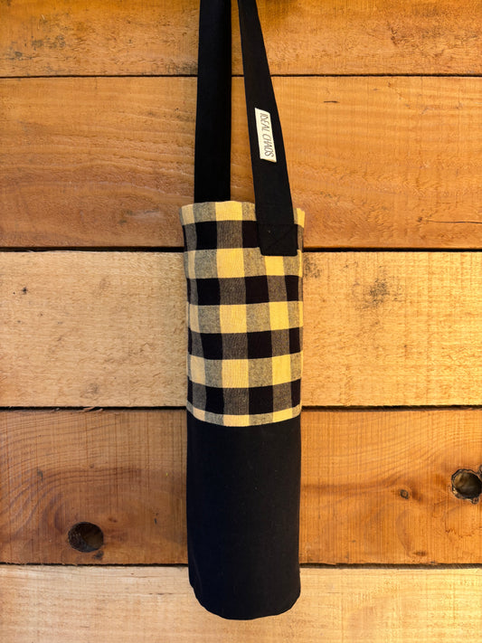 Yellow Checkered Bottle Bag